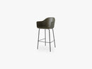 Harbour Chair - Bar, Black Steel Base/Olive Shell