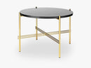 TS Coffee Table - Dia 55 Brass base, glass Graphite Black top