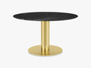 GUBI 2.0 Dining Table - Round - Ø130 - Brass base, Marble Black top