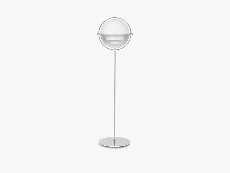 Multi-Lite Floor Lamp - Chrome Base, White shade