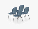 Beetle Dining Chair 4 pcs - Conic Black Matt Base, Smoke Blue