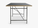 Linoleum Table Top, Black (Nero) with Oak Edges