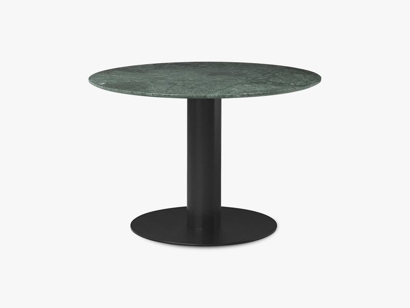 GUBI 2.0 Dining Table - Round - Ø110 - Black base, Marble Green top