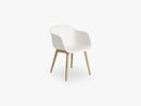 Fiber Armchair - Wood Base - Normal Shell, Natural White/Oak
