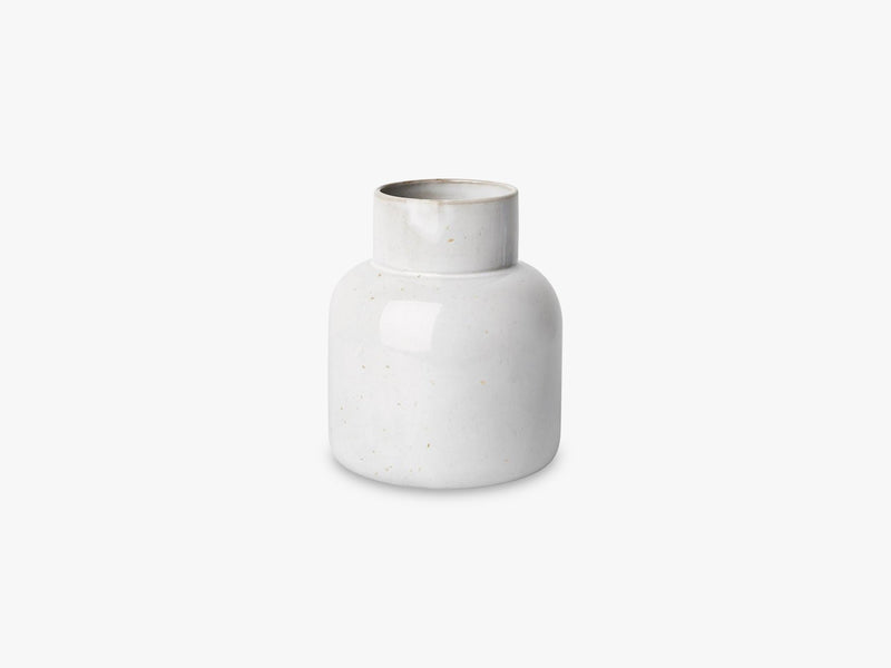 Earthenware Jar Vase, Pale grey (fully glazed)