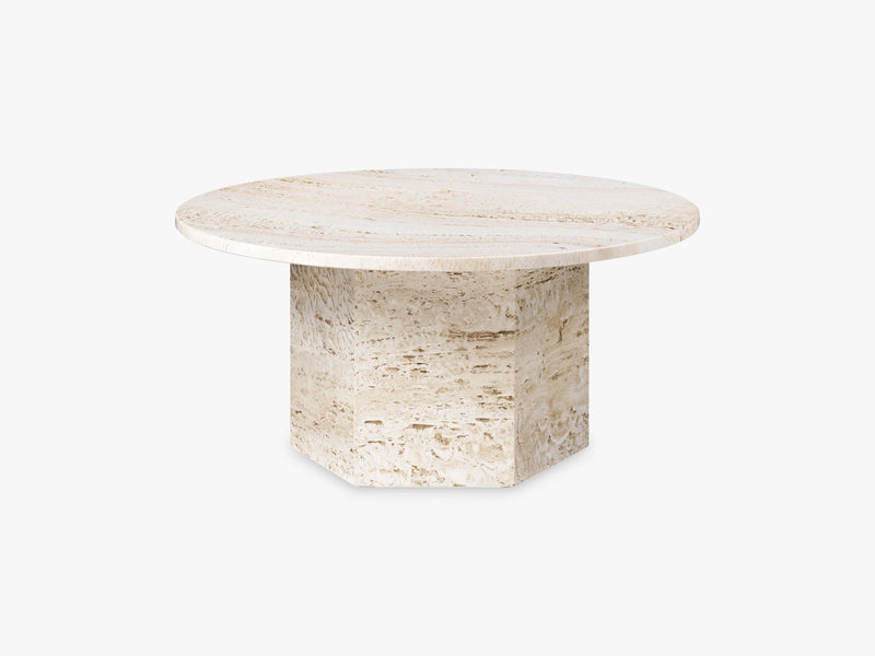 Epic Coffee Table - White Travertine, Ø80