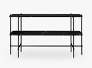 TS Console - 2 rack Black base, Marble black top