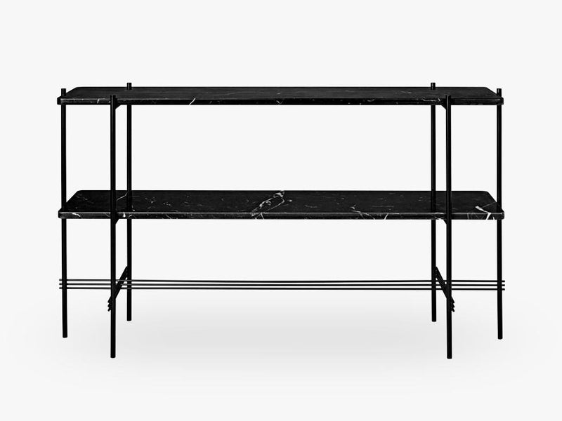 TS Console - 2 rack Black base, Marble black top