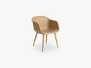 Fiber Armchair - Wood Base - Normal Shell, Ochre/Oak
