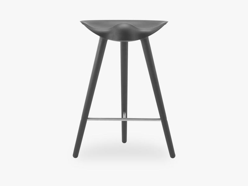 ML 42, counter stool, black stained beech / Stainless steel