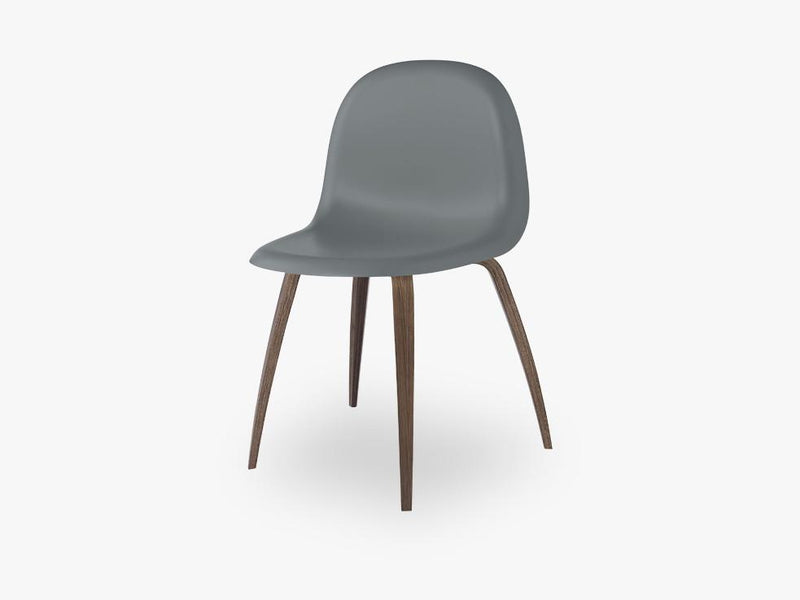 3D Dining Chair - Un-upholstered American Walnut base, Rainy Grey shell