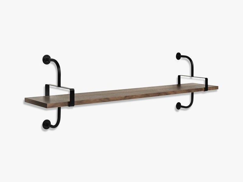 Démon Shelf - 2 Brackets - 155 cm 1 shelf, Walnut shell