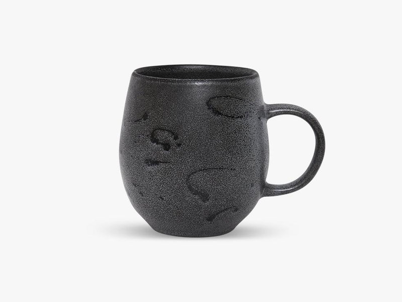 Aya Mug W/handle 9cm, matt grey/black