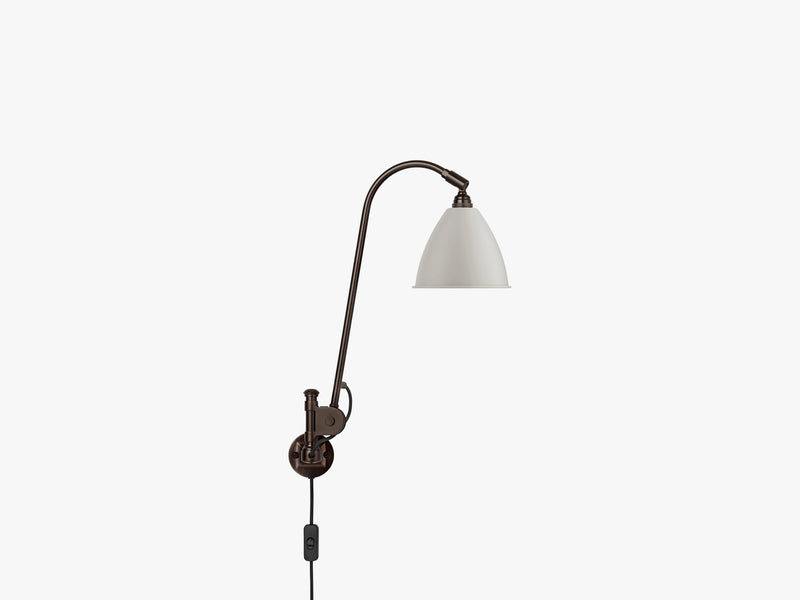 BL6 Wall Lamp - Ø16 Black Brass, Classic White Semi Matt