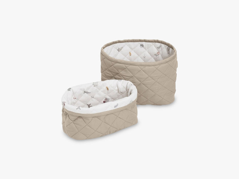 Quilted Storage Basket Set of Two, Hazel