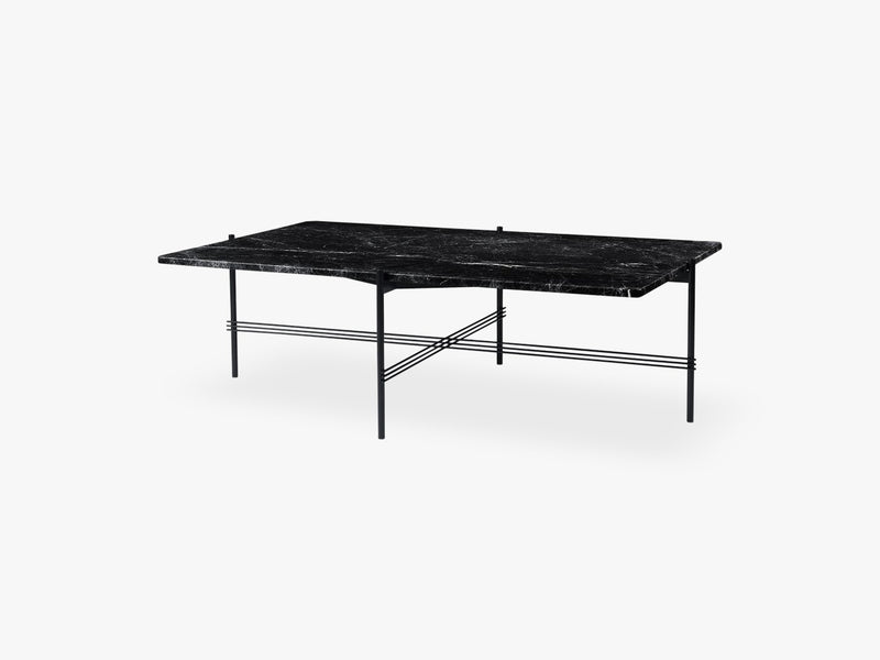 TS Coffee Table  Square black base, Marble Black top 80x130cm