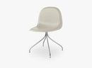 3D Dining Chair - Un-upholstered Swivel Chrome base, Moon Grey shell