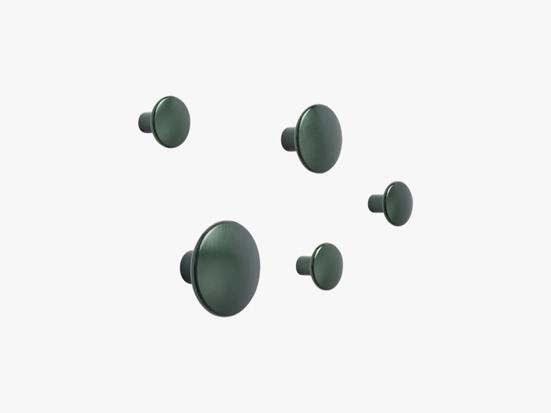 Dots Metal - Set Of 5, Dark Green