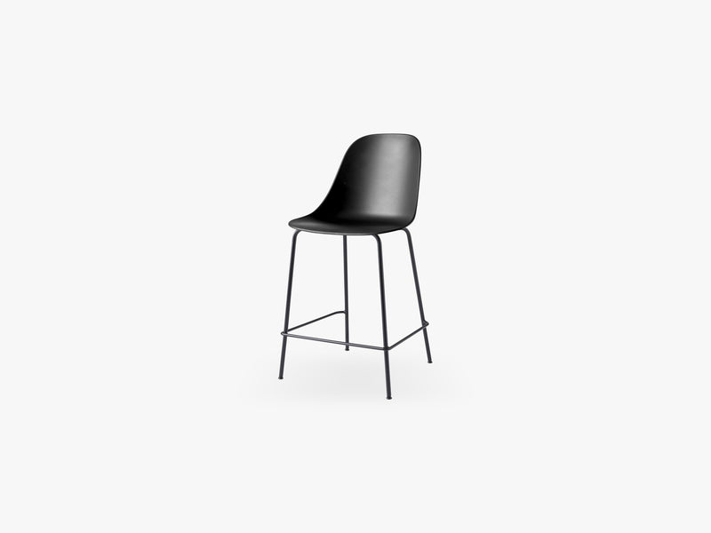 Harbour Side Chair - Counter, Black Steel Base/Black Shell