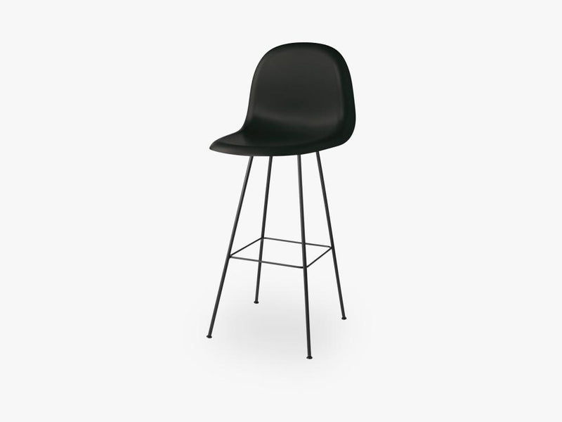 3D Bar Chair - Un-upholstered - 75 cm Center Black base, Midnight Black shell