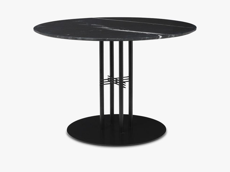 TS Column - Lounge table - Dia 110 Black base, Marble black top