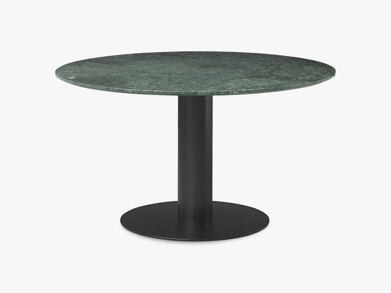 GUBI 2.0 Dining Table - Round - Ø130 - Black base, Marble Green top