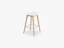 Fiber Bar Stool - Wood Base H: 65 Cm, Natural White/Oak
