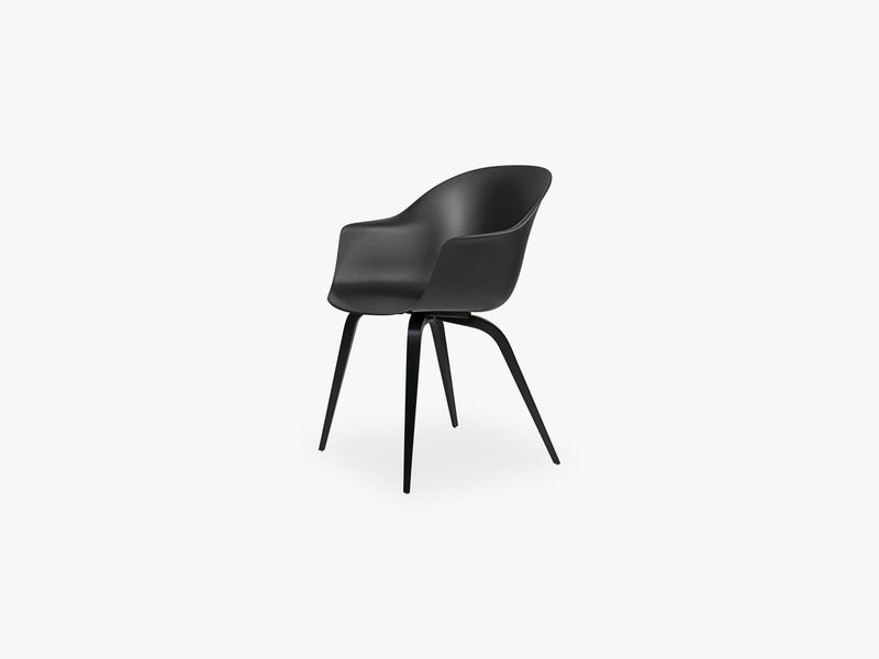 Bat Dining Chair - Skal m Wood base - Black Stained Beech Semi Matt, Black