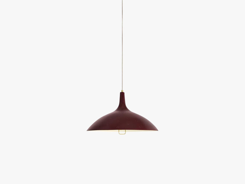 1965 Pendant - Brass base, Red shade