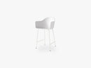 Harbour Chair - Counter, Light Grey Steel Base/White Shell