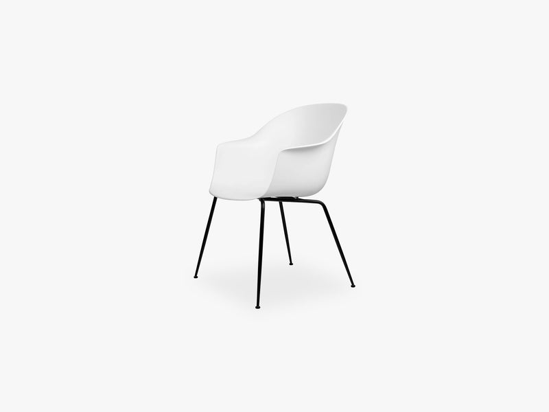 Bat Dining Chair - Skal m Conic base - Black Matt, Pure White