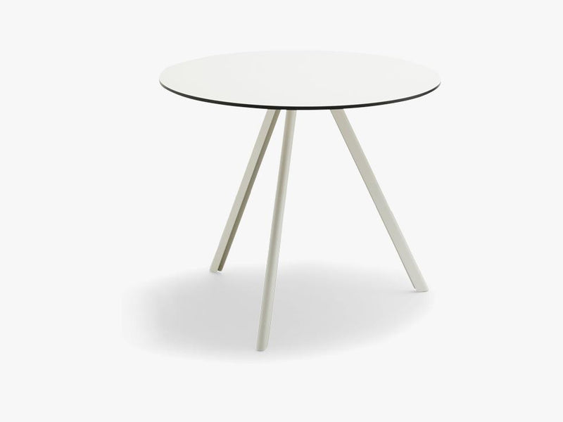 Overlap Round Table Ø85, Silver White