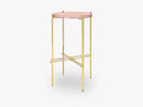 TS Console - Round - Dia 40 Brass base, glass vintage red top