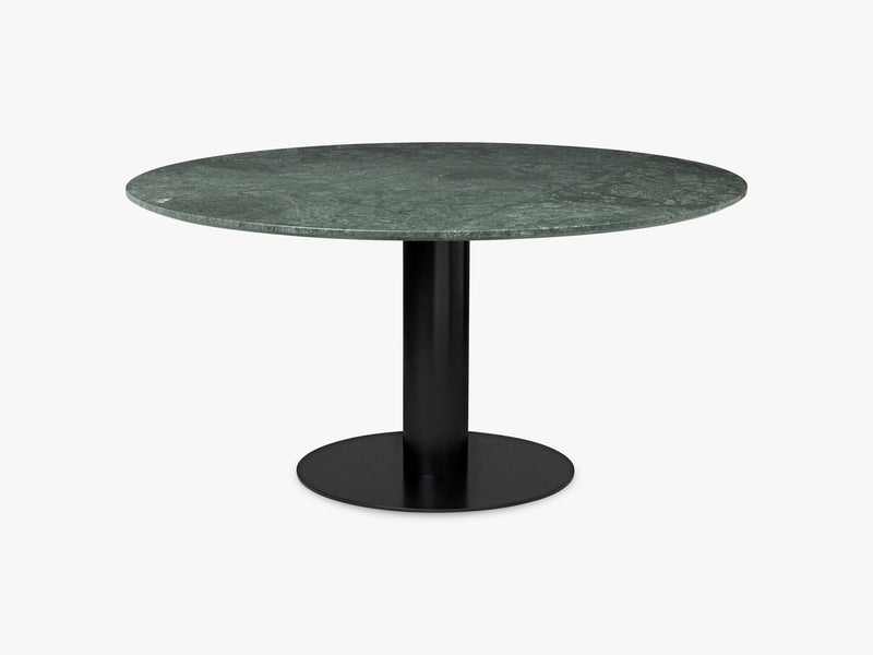 GUBI 2.0 Dining Table - Round - Ø150 - Black base, Marble Green top