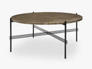 TS Coffee Table - Dia 80 Black base, marble brown top