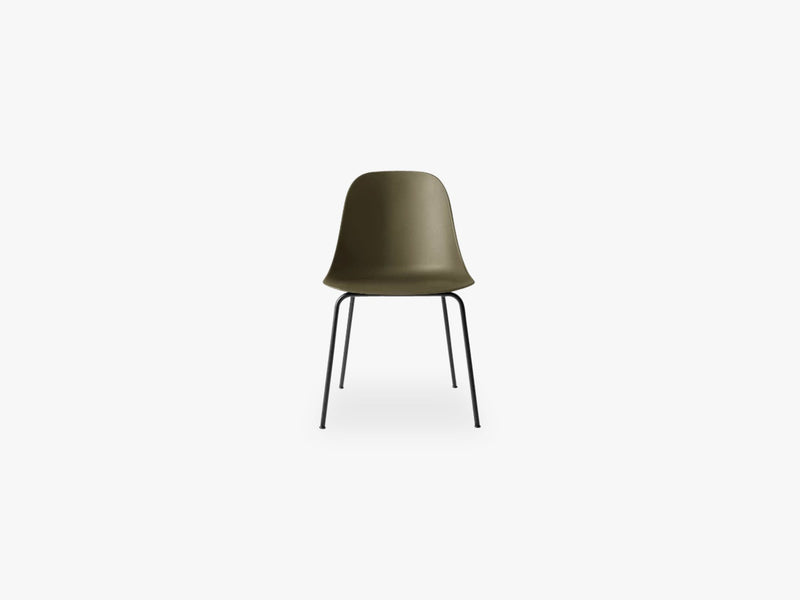 Harbour Side Chair, Black Steel Base/Olive shell