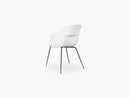 Bat Dining Chair - Skal m Conic base - Antique Brass, Pure White