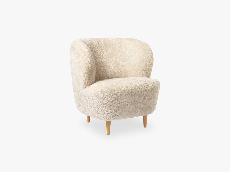 Stay Lounge Chair - Oak, Moonlight sheepskin