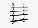 Démon Shelf - 2 Brackets - 155 cm 4 shelves, Black Stained Ash shell