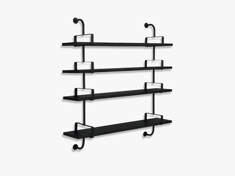 Démon Shelf - 2 Brackets - 155 cm 4 shelves, Black Stained Ash shell