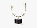 GRASIL Candle Holder - Sort Marmor/Messing