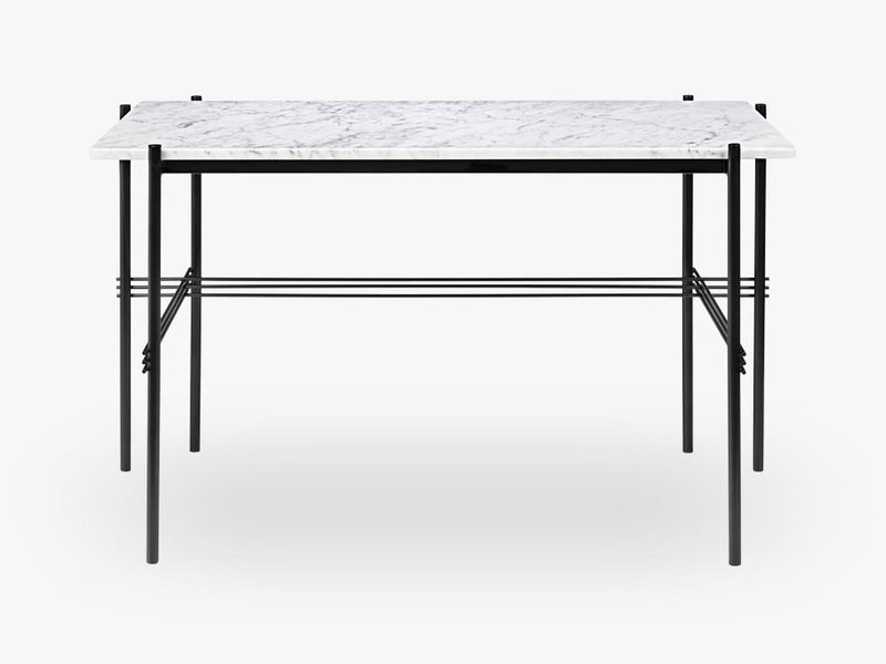 TS Desk - 120x60 Black base, Marble white top