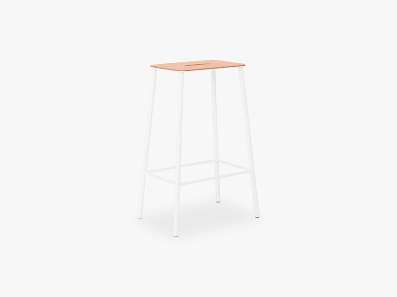 Adam Stool H65, Matt White Leather