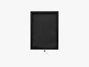Black square display box, metal/glass