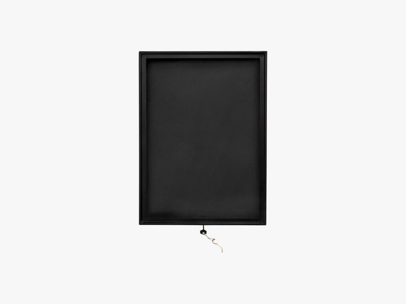 Black square display box, metal/glass