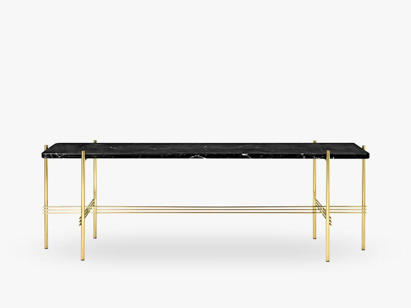 TS Console - 1 rack Brass base, marble black top