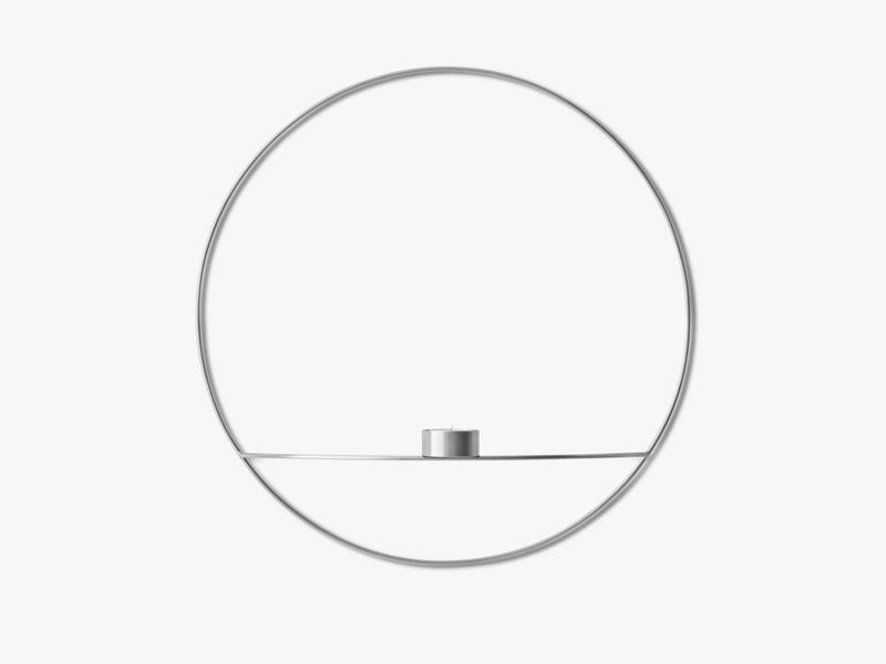 POV Circle, Tealight Candleholder, L, Silver