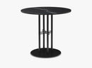 TS Column - Lounge table - Dia 80 Black base, Marble black top