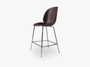 Beetle Counter Chair - Un-upholstered - 64 cm Conic Black Chrome base, Dark Pink shell