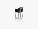 Harbour Chair - Counter, Black Steel Base/Black Shell